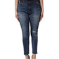 Blue Tattered Skinny Mid Waist Denim Jeans