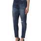 Blue Tattered Skinny Mid Waist Denim Jeans