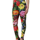 Multicolor Floral Stretch Jersey Leggings Pants