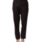 Brown Straight Leg Dress Silk Trousers Pants