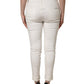 White Tattered Skinny Cotton Denim Jeans