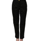 Black Tapered Leg Dress Cotton Trousers Pants