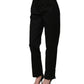 Black Tapered Leg Dress Cotton Trousers Pants