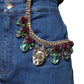 Blue Cotton Embellished BermudaDenim Shorts