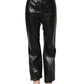 Black PU Leather High Waisted Trouser Pants