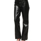 Black PU Leather High Waisted Trouser Pants