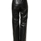 Black PU Leather High Waisted Trouser Pants