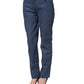 Blue Polka Dotted Slim Fit Capri Denim Jeans