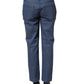 Blue Polka Dotted Slim Fit Capri Denim Jeans