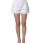 White Cotton HighWaist Denim Hotpants Shorts