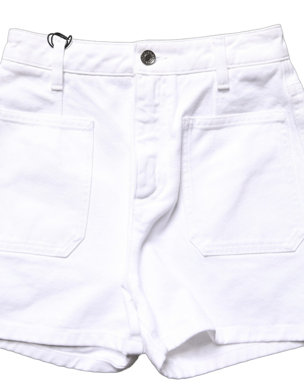 White Cotton HighWaist Denim Hotpants Shorts