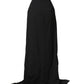 Black Crystal Embellished High Slit Skirt
