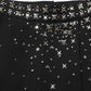 Black Crystal Embellished High Slit Skirt