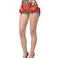 Multicolor Brocade Jewelled High Waist Hotpants Skirt