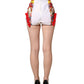 Multicolor Brocade Jewelled High Waist Hotpants Skirt
