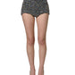 Black Rhinestone High Waist Hotpants Shorts