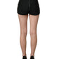 Black Rhinestone High Waist Hotpants Shorts
