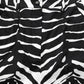 Black White Zebra Print Cotton High Waist Shorts