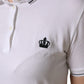White Crown Cotton Short Sleeves Polo Top