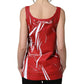 Red White Abstract Cotton Sleeveless Tank Top