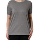 Grey Cotton Short Sleeves Crew Neck T-shirt