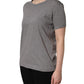Grey Cotton Short Sleeves Crew Neck T-shirt