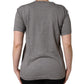 Grey Cotton Short Sleeves Crew Neck T-shirt