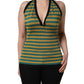 Multicolor Stripes Wool Knit Halter Tank Top