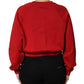 Red Cotton Cropped Basilico Sweatshirt Sweater