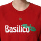 Red Cotton Cropped Basilico Sweatshirt Sweater