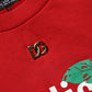 Red Cotton Cropped Basilico Sweatshirt Sweater