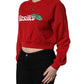 Red Cotton Cropped Basilico Sweatshirt Sweater