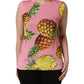 Pink Pineapple Roundneck Sleeveless Tank Top