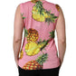 Pink Pineapple Roundneck Sleeveless Tank Top