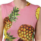 Pink Pineapple Roundneck Sleeveless Tank Top