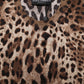 Brown Leopard Crew Neck Sleeveless Tank Top