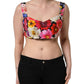Multicolor Floral Cropped Bustier Tank Top