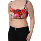 Multicolor Floral Cropped Bustier Tank Top