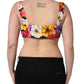 Multicolor Floral Cropped Bustier Tank Top