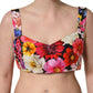 Multicolor Floral Cropped Bustier Tank Top