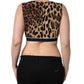 Brown Leopard Print Cropped Silk Tank Top
