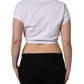 White Logo Embroidered TieWaist Cropped Top