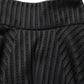 Cotton Striped Flared Silhouette Aline Midi Black