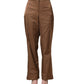 Brown High Waist Flared Trouser Pants