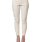 White Low Waist Skinny Women Trouser Pants