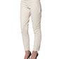 White Low Waist Skinny Women Trouser Pants