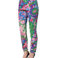 Multicolor Floral Stretch Jersey Leggings Pants