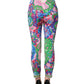 Multicolor Floral Stretch Jersey Leggings Pants