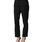 Black Mid Waisted Polyester Trouser Pants