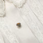 White Ruffled Sheer Silk Buttoned Blouse Top